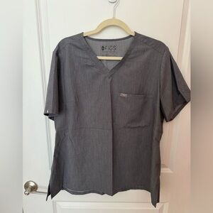 FIGS Grey Catarina Scrub Top